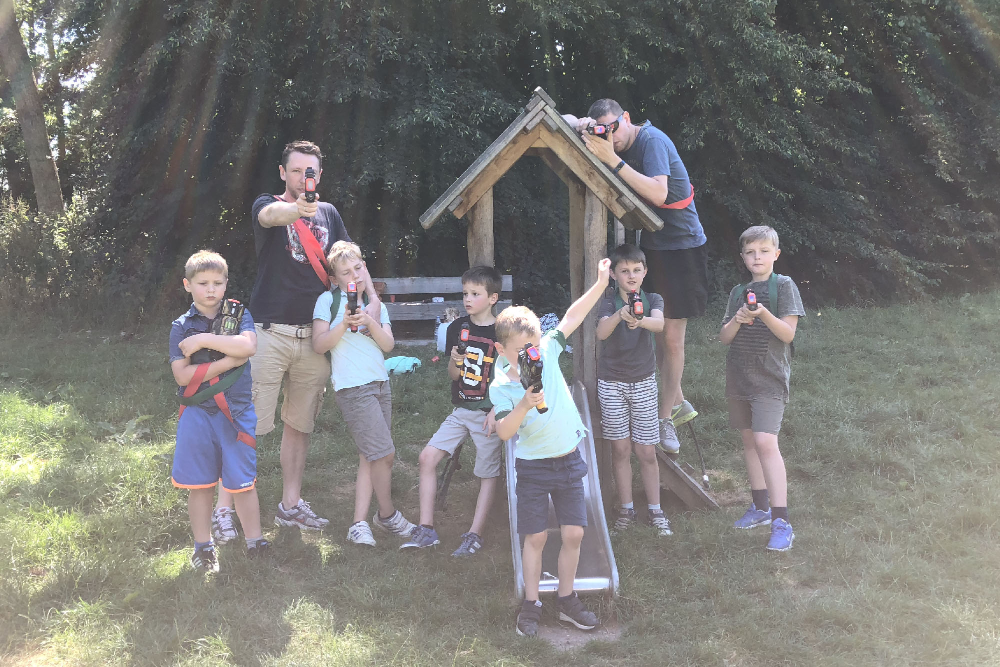lasergamen in het bos